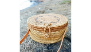 ata rattan hand woven handbags around motif ethnic bali design 